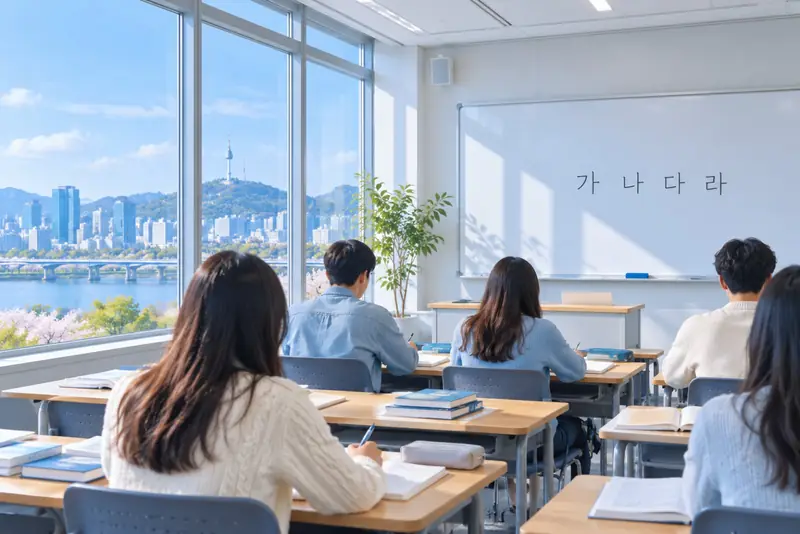 Minh họa lớp học tiếng Hàn